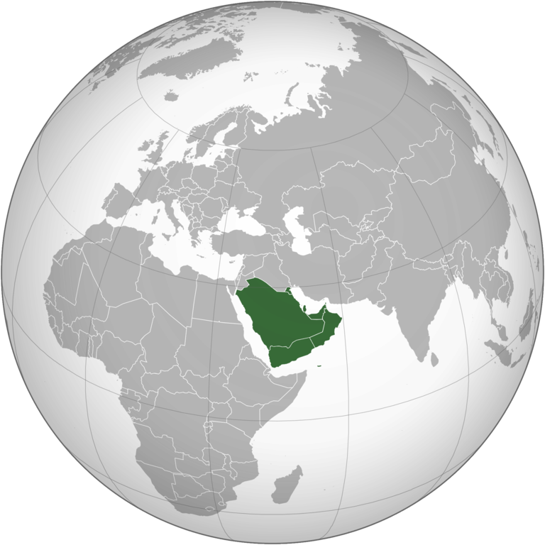 Map: Arabian Peninsula in Green