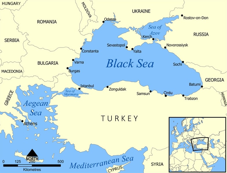 Map of the Black Sea