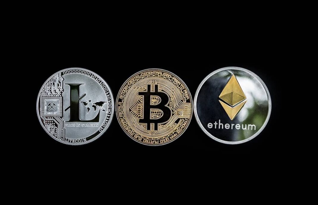 Cryptocurrency: Litecoin, Bitcoin, and Ethereum.