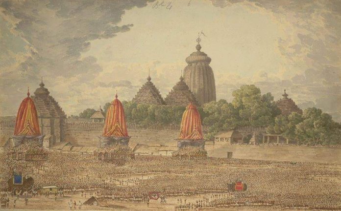 শিল্পির তুলিতে ১৮১৮ সালেত পুরীর জগন্নাথ মন্দির